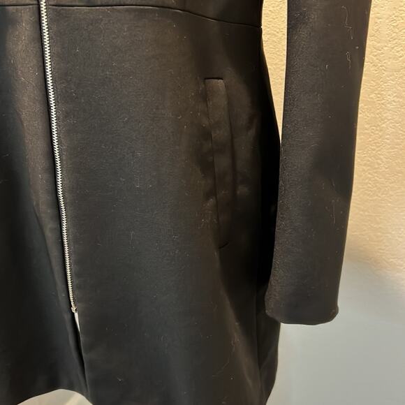 Zara Basic Collection Woman’s Puff Sleeve Zip Up Blazer/Jacket - Size L Black - Picture 3 of 11
